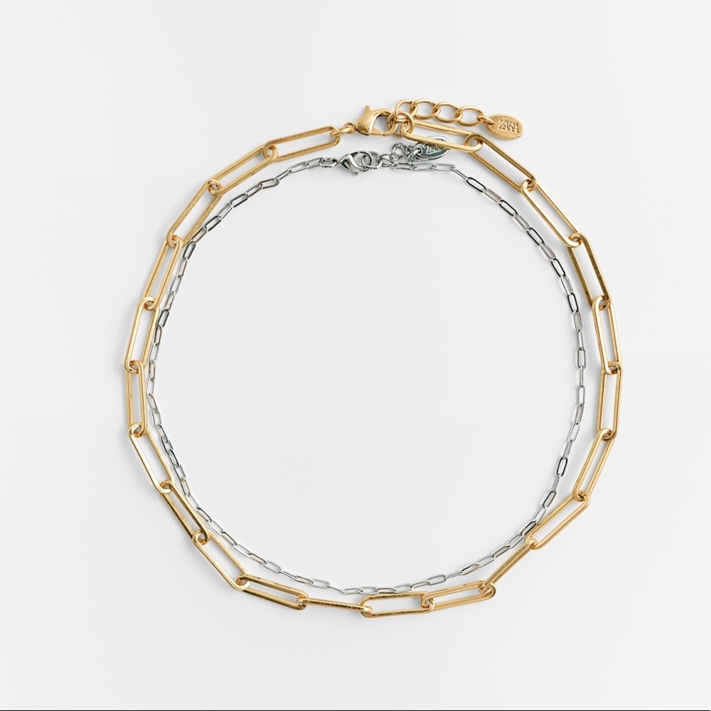 Zara Golden/Silver Links Pack of Matching Necklace.